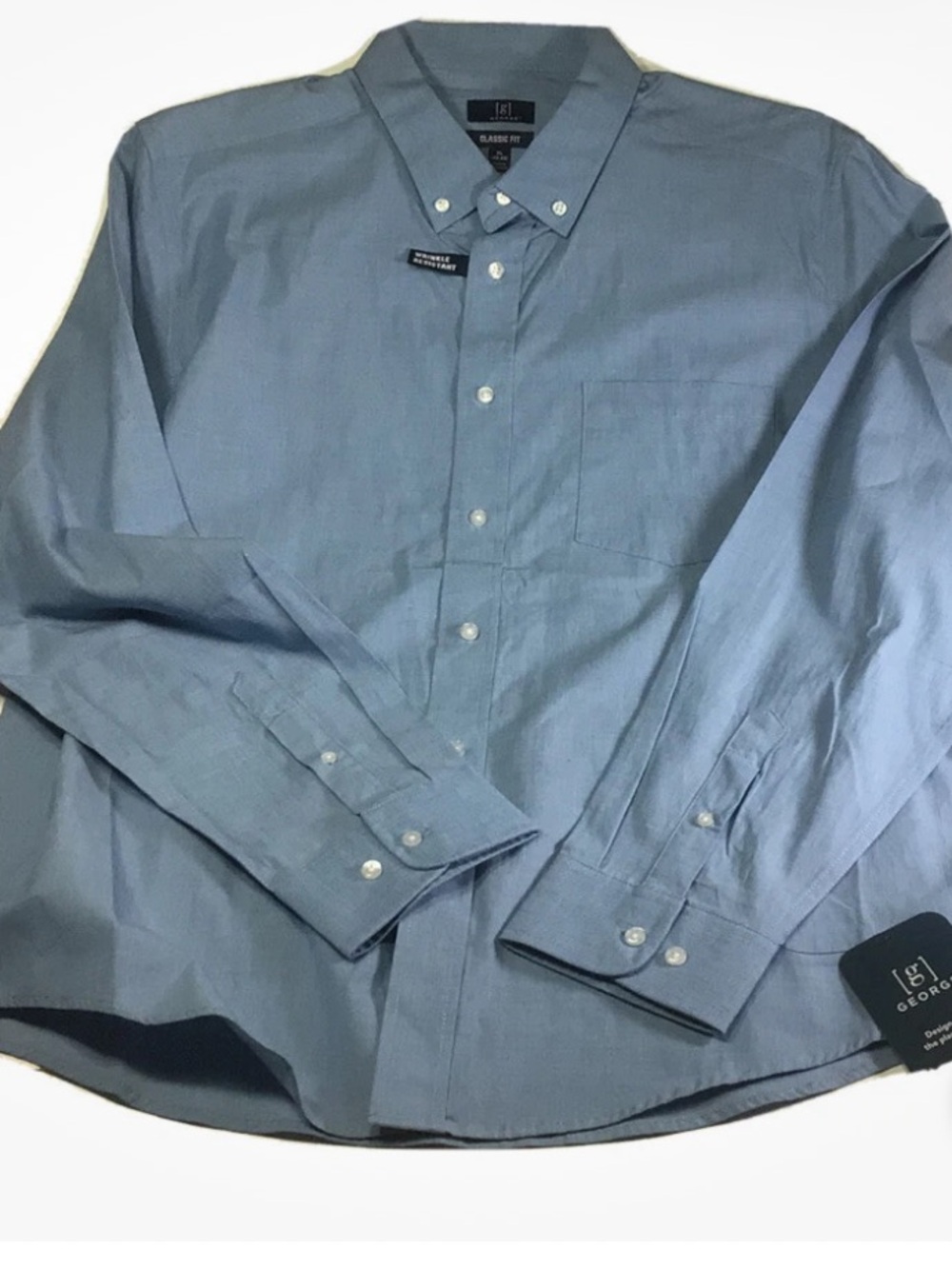 George Men’s Light Blue Button-Down Poplin Shirt